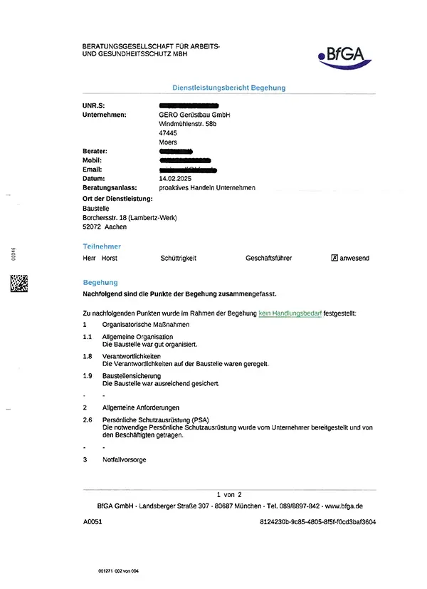Arbeitsschutz Dokument